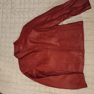 Nine West red leather jacket